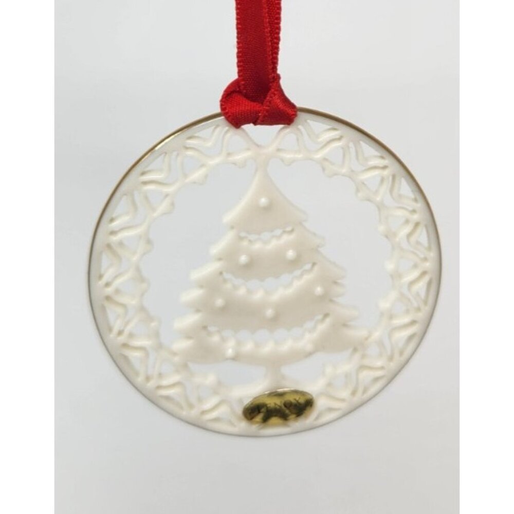 Lenox China Yuletide Ornament Collection Gold Trim Christmas Tree